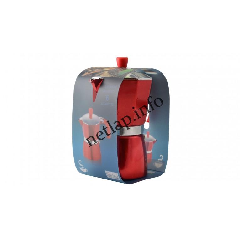 Kotyogós piros alumínium öntvény kávéfőző 6 személyes