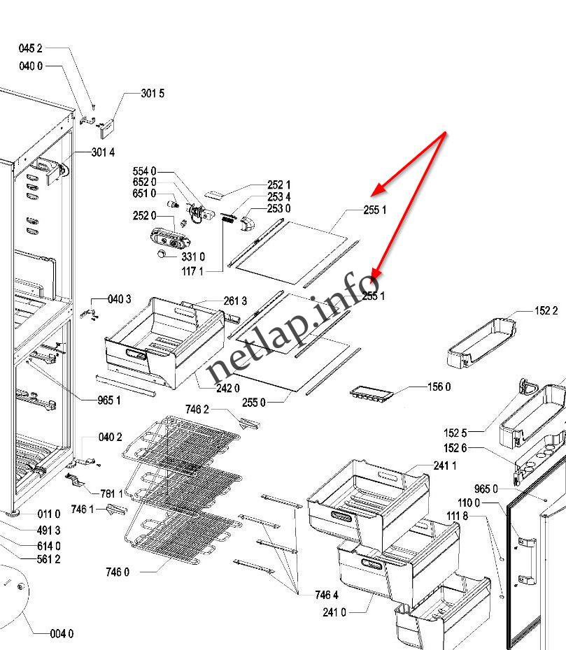 Bauknecht Whirlpool hűtőgép normál téri felső üvegpolc KGN/WBE/WBV/WTE - Image 2