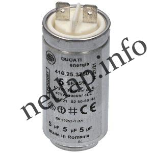 Electrolux szárítógép üzemi fém-kondenzátor 5UF 1250020516