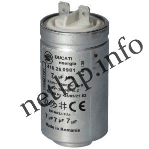 Electrolux szárítógép motor indító kondenzátor sarus fémházas 7uf 475v 1256417013