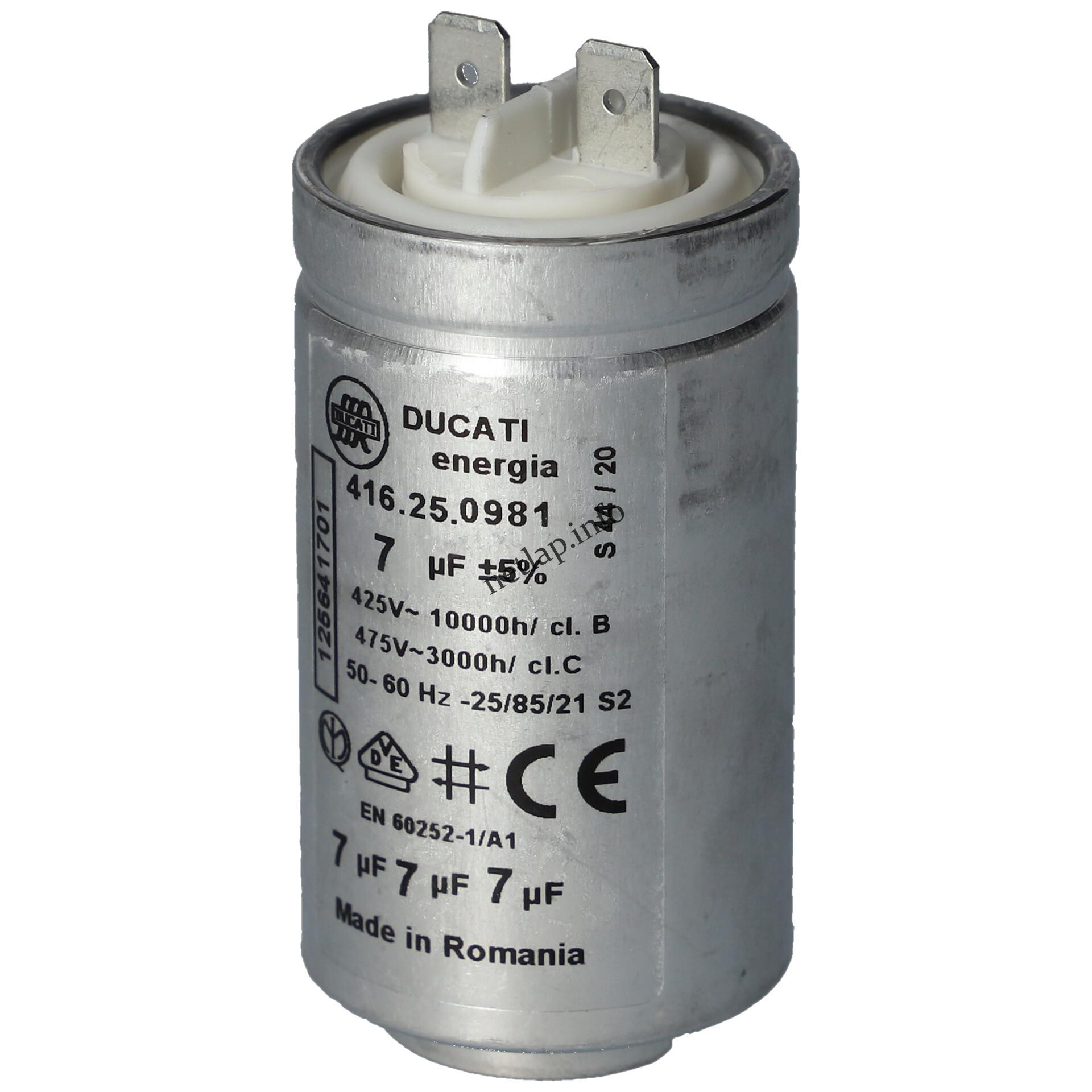 Electrolux szárítógép motor indító kondenzátor sarus fémházas 7uf 475v 1256417013 Electrolux szárítógép motor indító kondenzátor sarus fémházas 7uf 475v 1256417013