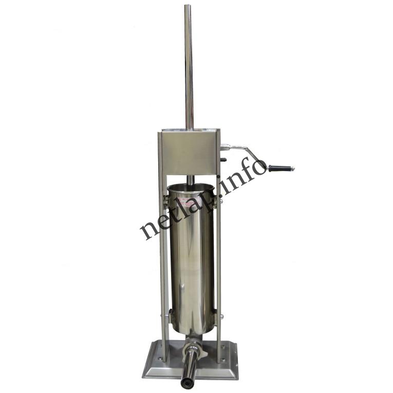 Hurkatöltő és kolbásztöltő, ipari, álló, rozsdamentes acél, 5 liter