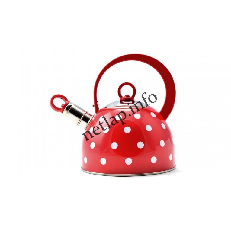 Rozsdamentes acél teafőző, teáskanna pöttyös 2 literes