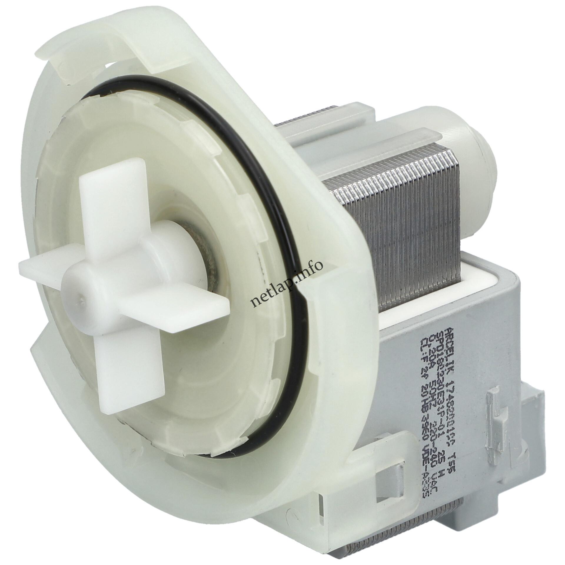 Beko Bosch Fagor Siemens mosogatógép 25w ürítő szivattyú 3 körmös hátul stekkeres 1748200100 Beko Bosch Fagor Siemens mosogatógép 25w ürítő szivattyú 3 körmös hátul stekkeres 1748200100