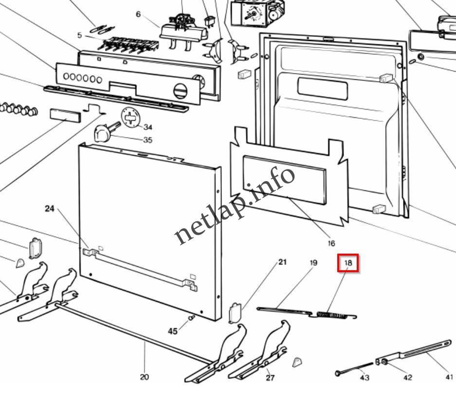 Ariston Indesit Scholtes Whirlpool mosogatógép ajtópánt rugó DW/INDW/GSA/KL/LSV/VOG - Image 3