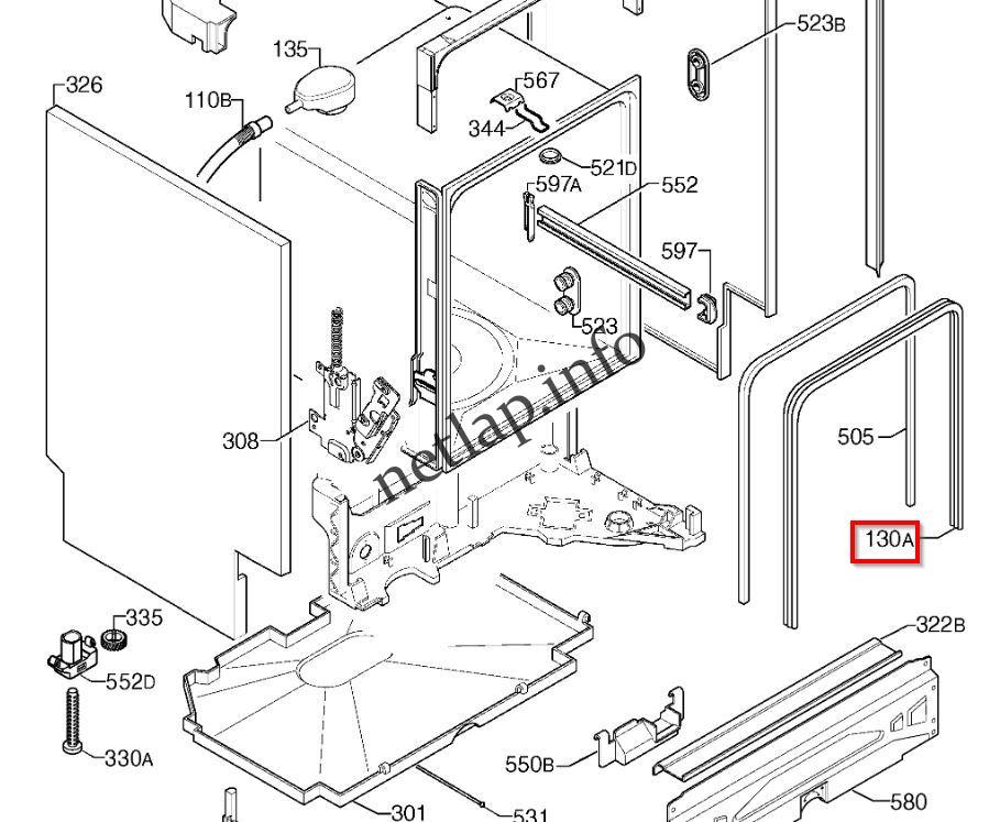 AEG Electrolux IKEA Zanussi mosogatógép 3 oldalas ajtószigetelés DE/DW/ESF/ESL/RDW - Image 4