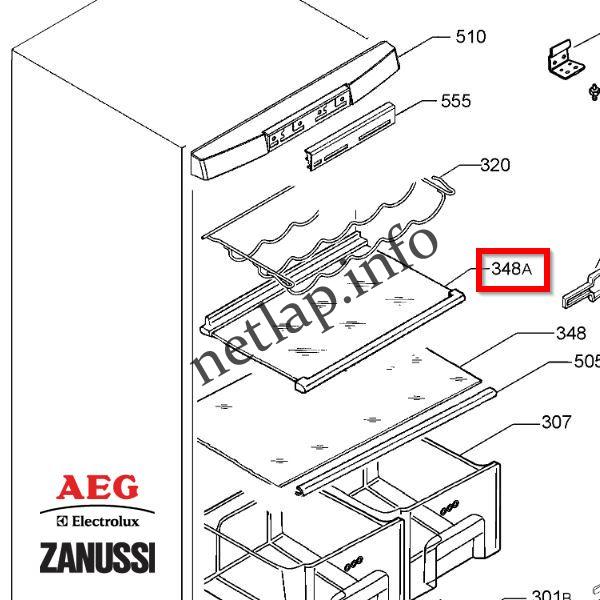AEG Electrolux Zanussi hűtőgép üvegpolc ENB/ERB/ZNB/ZRB/ZRT - Image 2