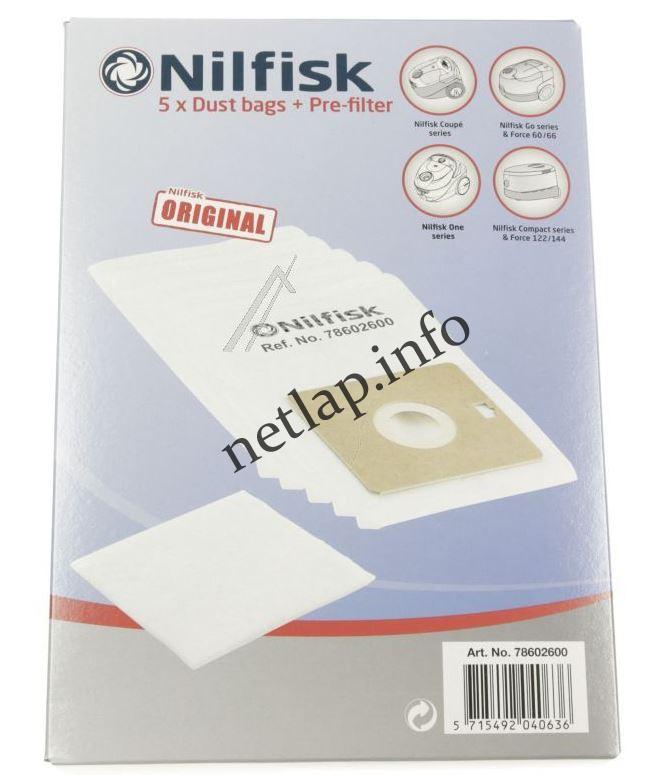 Nilfisk porszívó porzsák Compact/Coupe/Force/Go/One széria
