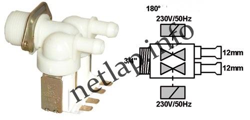 Candy Gorenje LG Samsung mosógép utángyártott mágnesszelep 2/180 12mm - Image 5