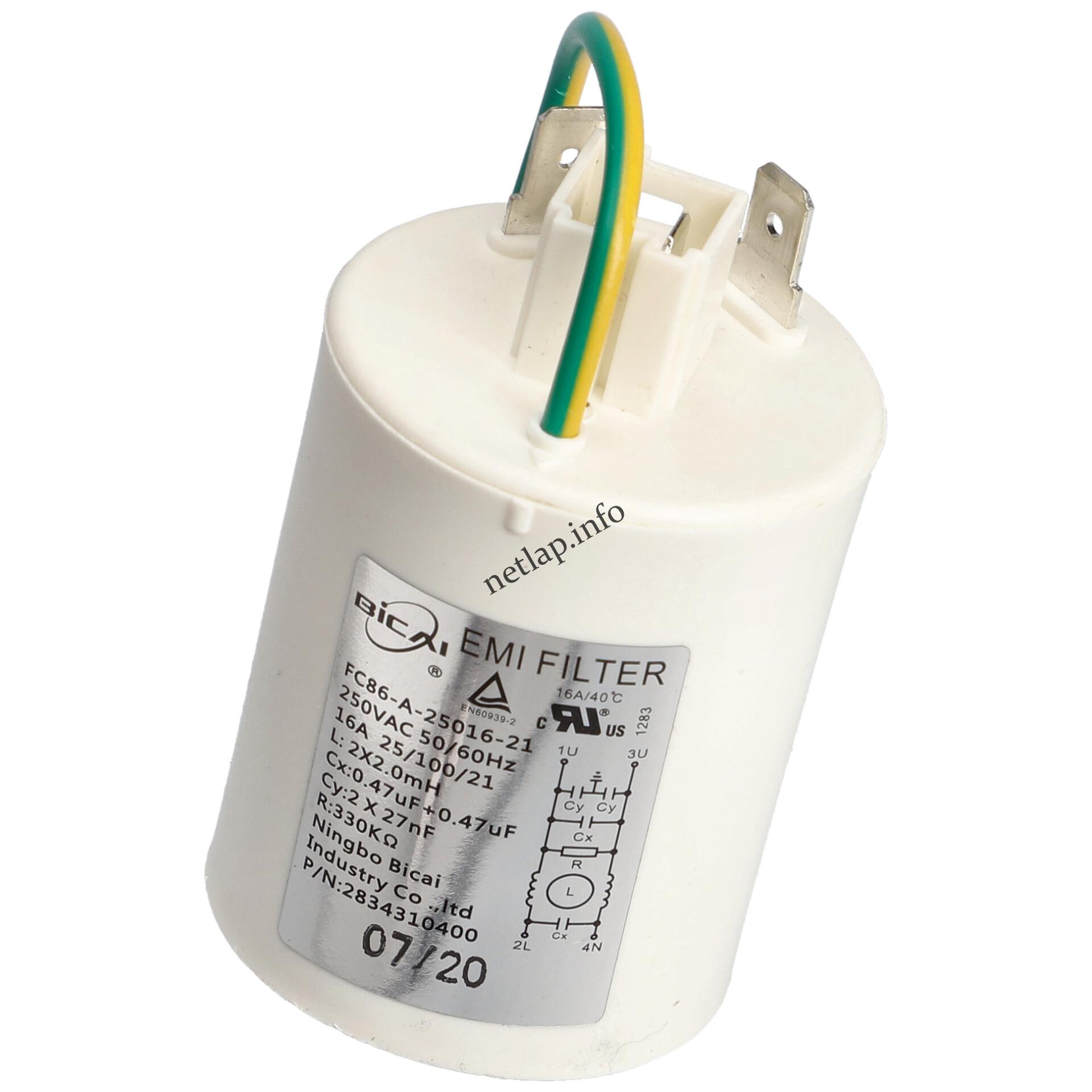 Beko mosógép 0,47 UF 250V kondenzátor sarus zavarszűrő 2724301400 Beko mosógép 0,47 UF 250V kondenzátor sarus zavarszűrő 2724301400