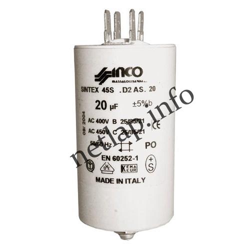 Mosógép indítókondenzátor 20UF 450V