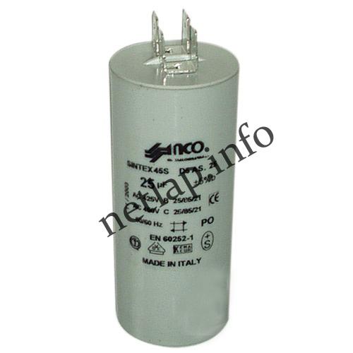 Mosógép indítókondenzátor 25UF 450V