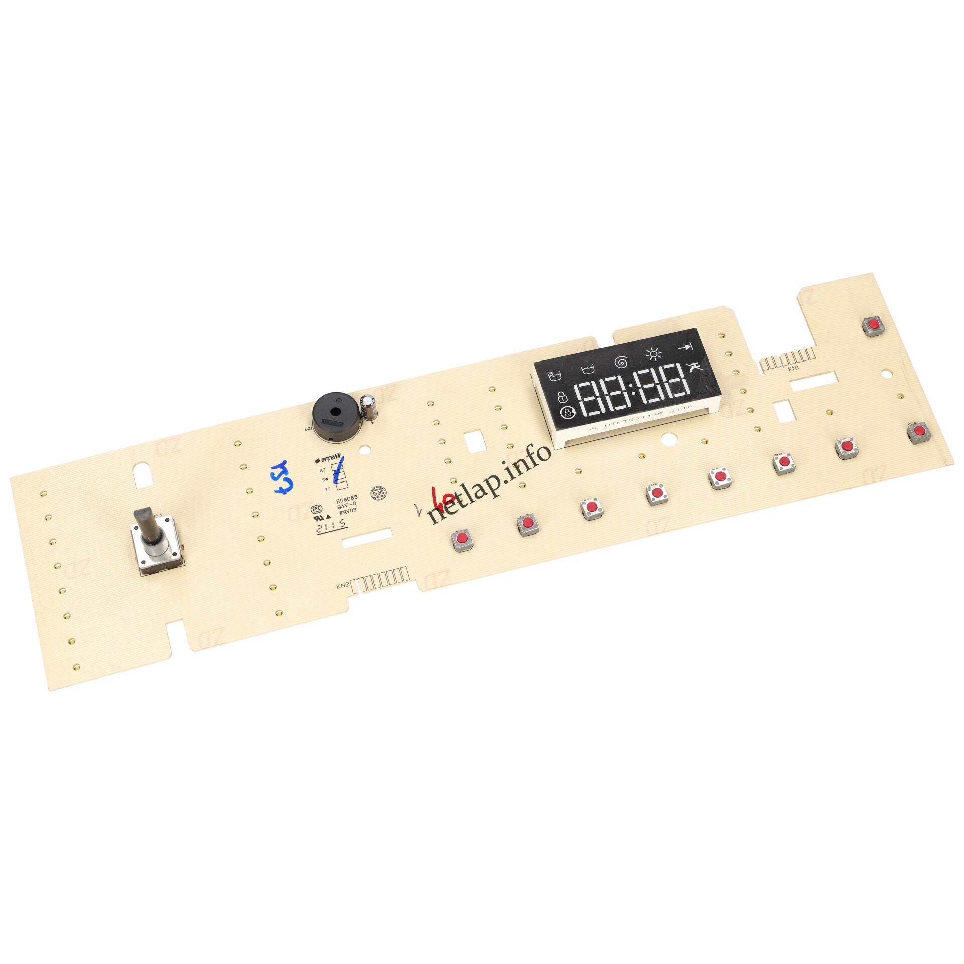 Beko mosógép kezelőelektronika rész kijelző 2848480100 Beko mosógép kezelőelektronika rész kijelző 2848480100