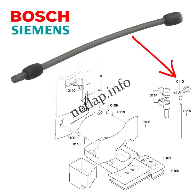 Bosch Siemens kávégép tejhabosító cső TCA/TE/TES/TK