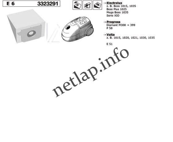 Porszívó papír porzsák E6 5db 000139-K - Image 2