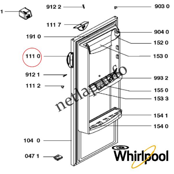 Whirlpool hűtőgép ajtó fogantyú AFG/ARG/ART - Image 3