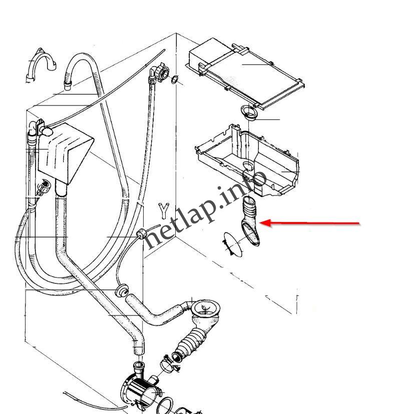 AEG Electrolux Zanussi mosógép belső cső mosószeradaglóhoz LAV/WS - Image 3