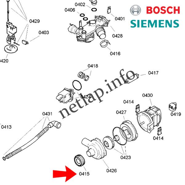 Bosch Siemens mosogatógép keringető szivattyú tömítés SE/SGS/SGI - Image 2