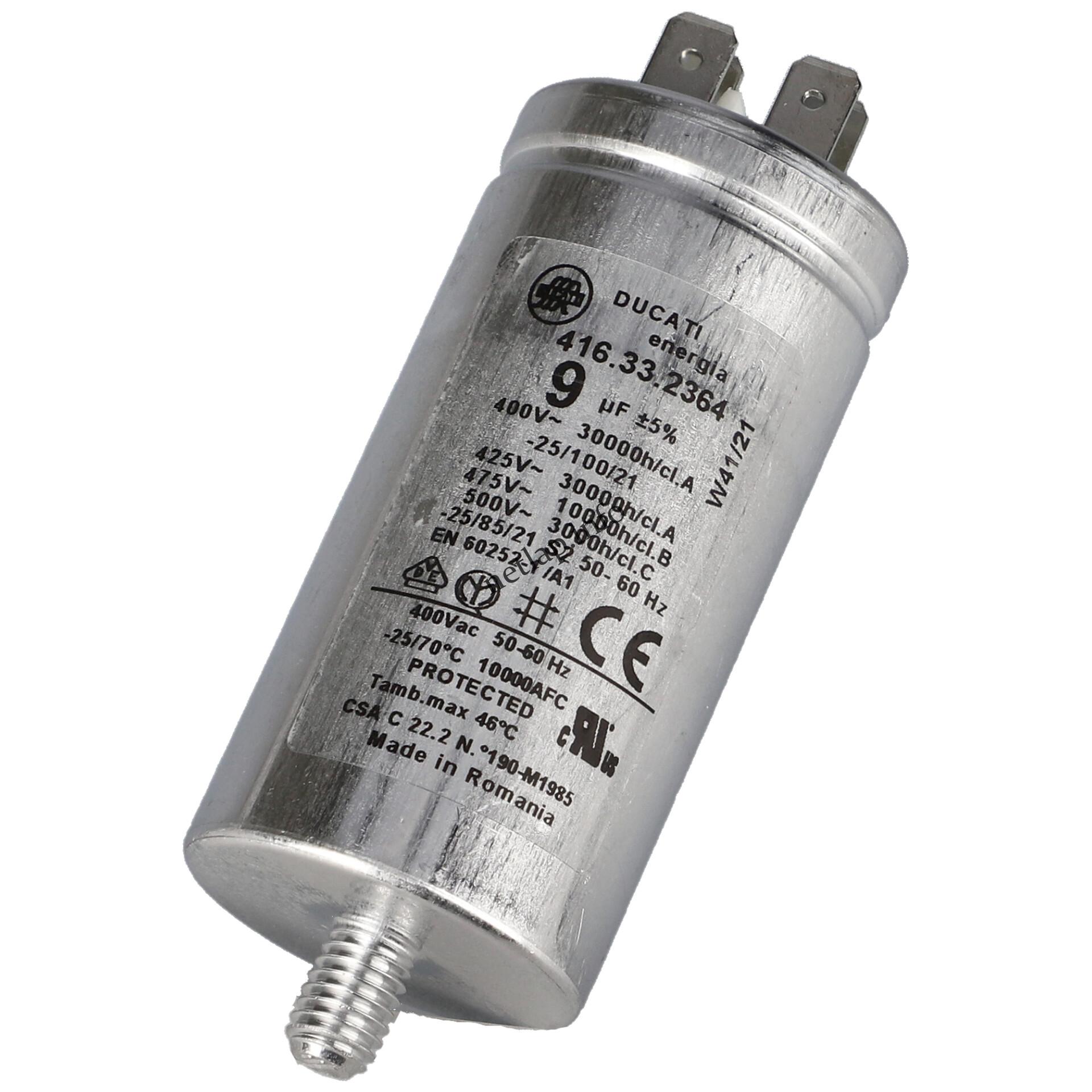 Candy szárítógép 9 UF kondenzátor sarus 40016110 Candy szárítógép 9 UF kondenzátor sarus 40016110