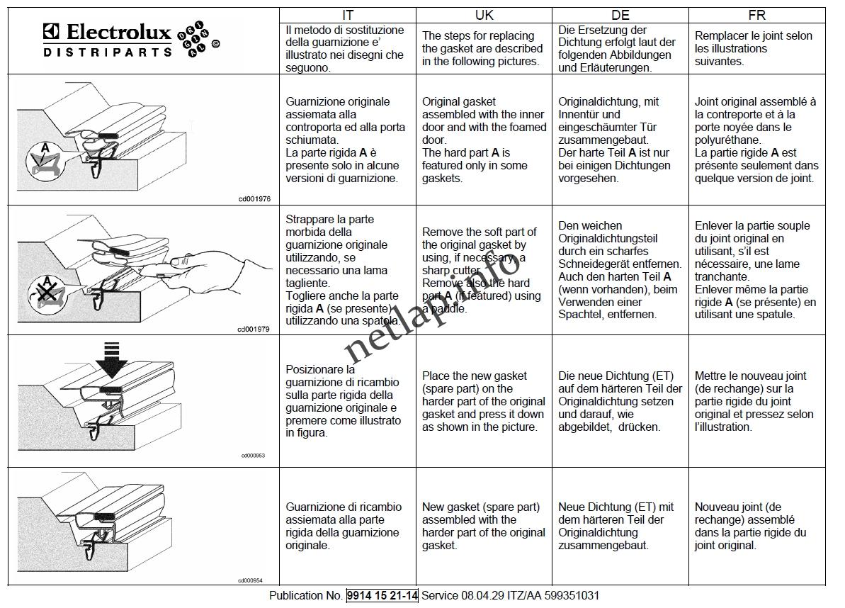 Electrolux hűtőgép fagyasztóajtó szigetelés tömítés 570x675mm - Image 5