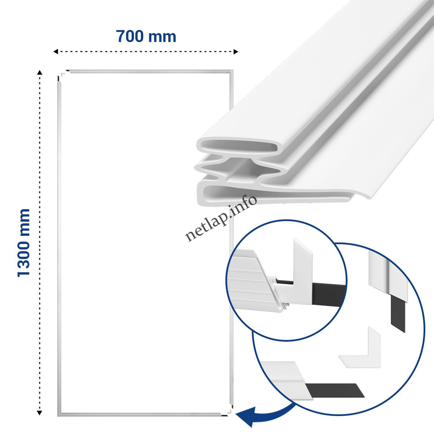 Univerzális hűtőajtó tömítés, hűtőgép ajtószigetelés, szögletes profil 1300X700mm - Image 2