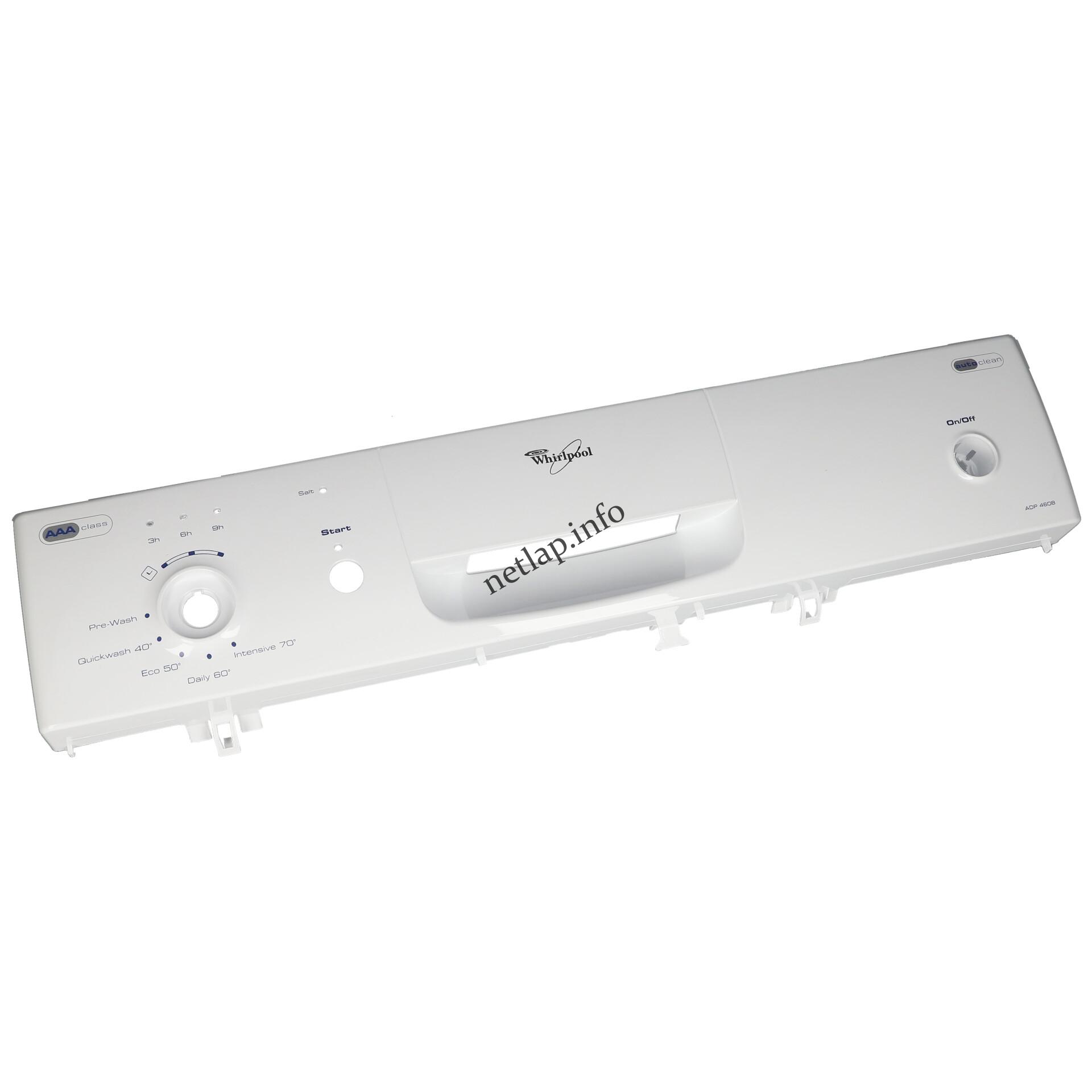 Whirlpool mosogatógép kezelő panel burkolat 480140100143 Whirlpool mosogatógép kezelő panel burkolat 480140100143