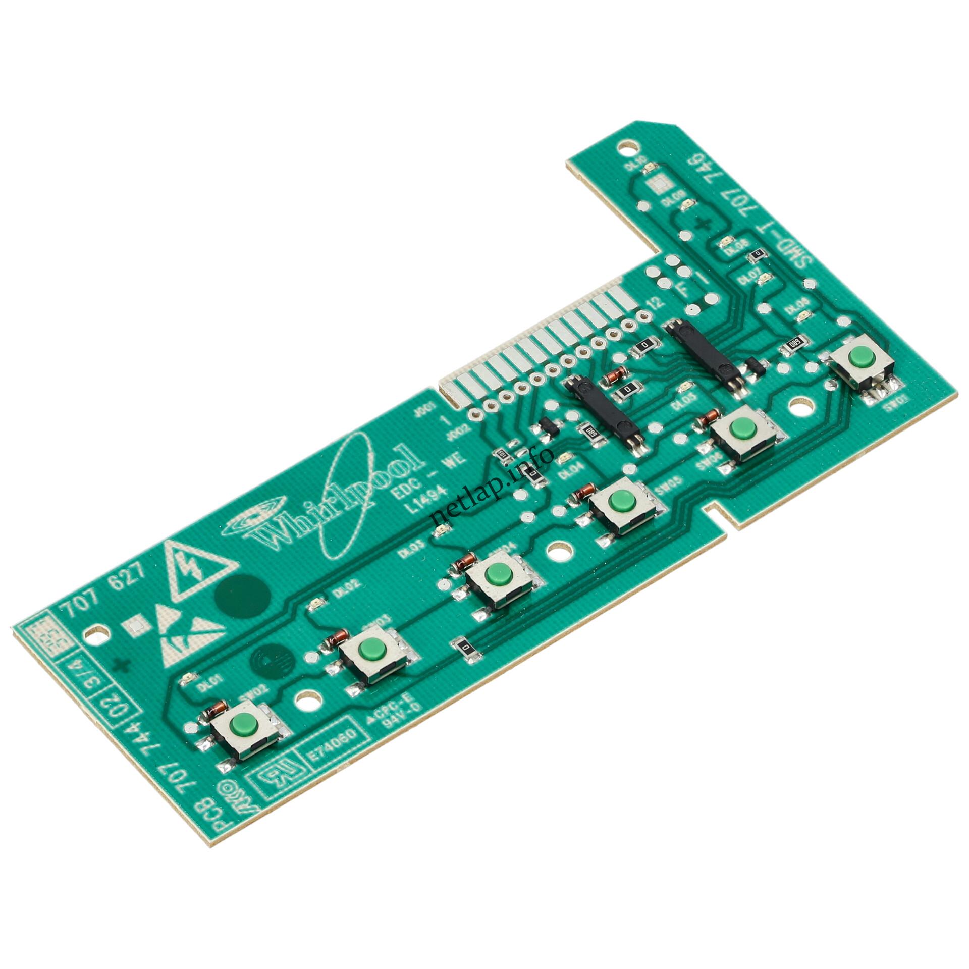 Whirlpool mosógép kijelzőelektronika 481223958039 Whirlpool mosógép kijelzőelektronika 481223958039