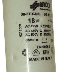 Mosógép indítókondenzátor 18UF 450V