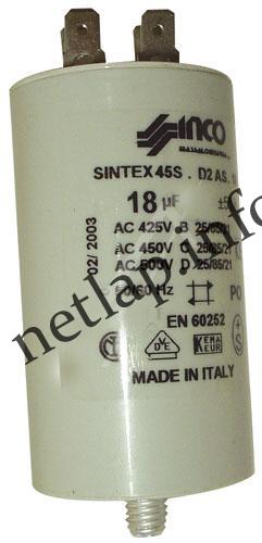 Mosógép indítókondenzátor 18UF 450V