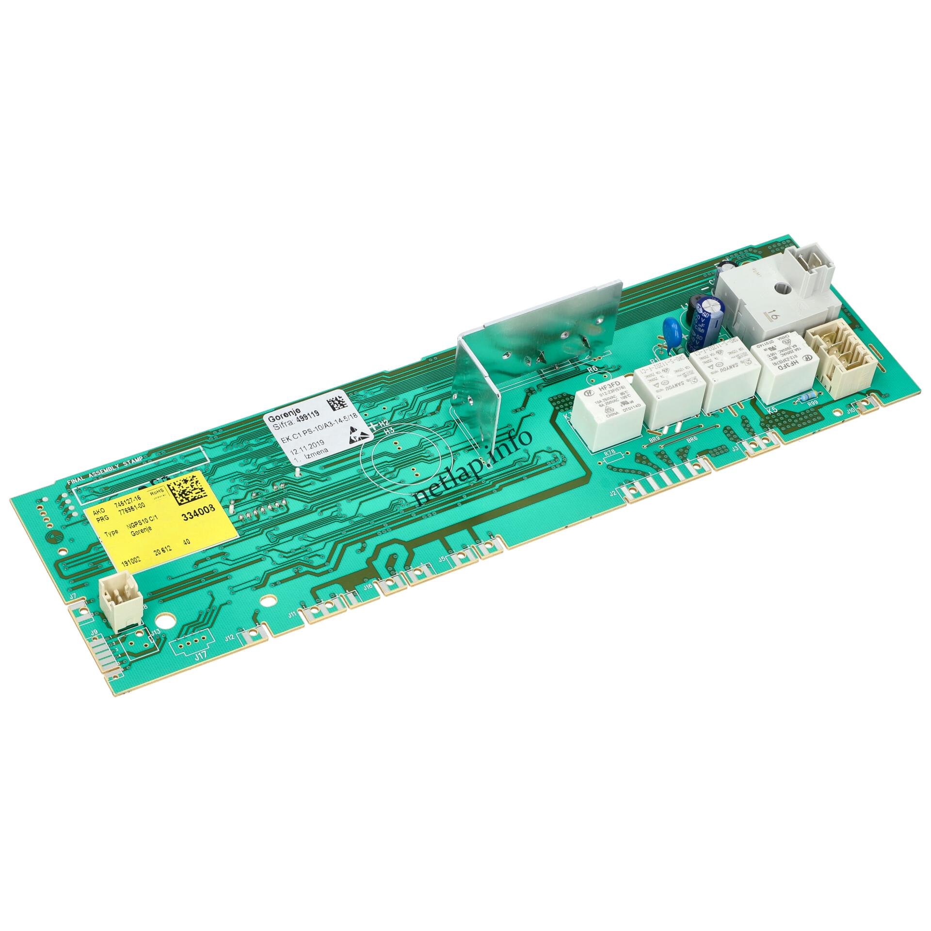 Gorenje Mora mosógép vezérlőmodul 499119 Gorenje Mora mosógép vezérlőmodul 499119