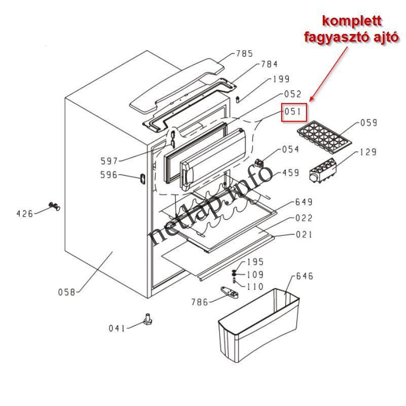 Gorenje hűtőgép fagyasztó ajtó HTS/HTI/TKI - Image 2