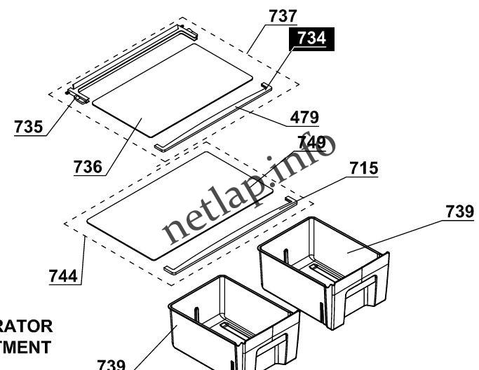 Beko hűtőgép felső üvegpolc első díszléc 45cm CHA/CS/CSA/CSK - Image 2
