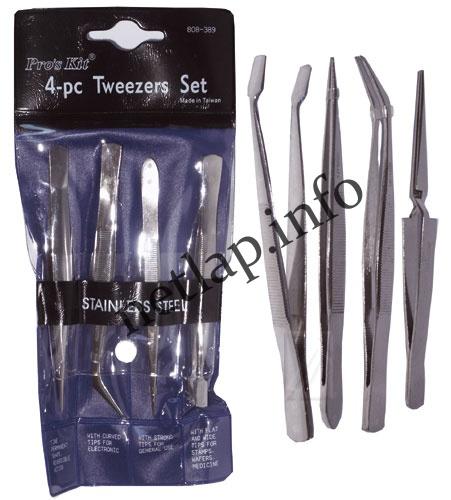 Csipeszkészlet rozsdamentes, 4db