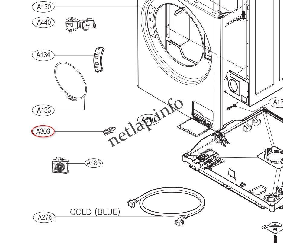 LG mosógép leeresztő cső záródugó DWD/F/FH/WD/WM - Image 3