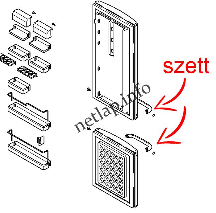 Bosch Siemens hűtőgép ajtó fogantyú pár KGS/KGV/KGS - Image 3
