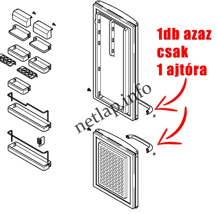 Bosch Siemens hűtőgép ajtó fogantyú 1db KGS/KGV/KGS - Image 3