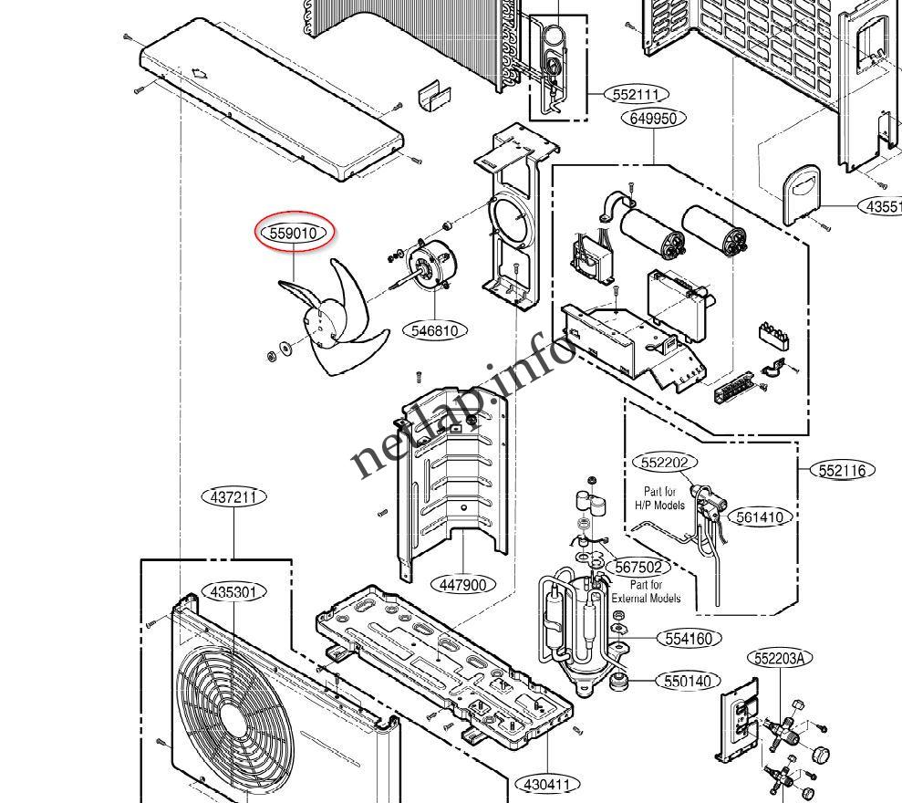 LG kültéri légkondicionáló ventilátor lapát ASH/ASUH/LSU - Image 3