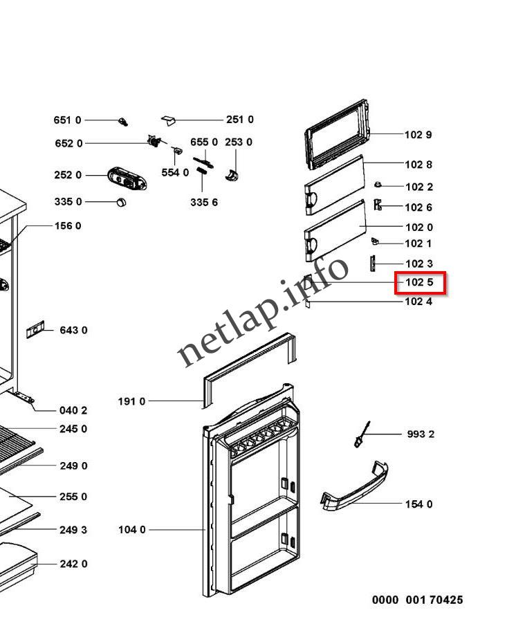 Bauknecht IKEA Whirlpool hűtőgép belső fagyasztóajtó fogantyú - Image 2