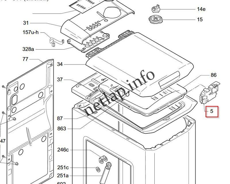 Candy Hoover Zerowatt mosógép ajtókapcsoló CTD/CTH/EVO/LBH - Image 4