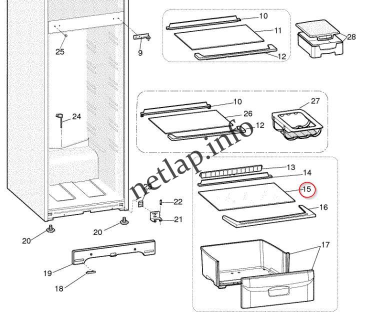 Indesit Hotpoint-Ariston hűtőgép alsó üvegpolc BMTM/SAN/TAAN - Image 2