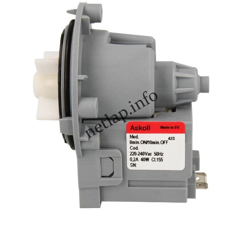 Univerzális Askoll mosógép szivattyú, csavaros, lapos dugós - Image 3