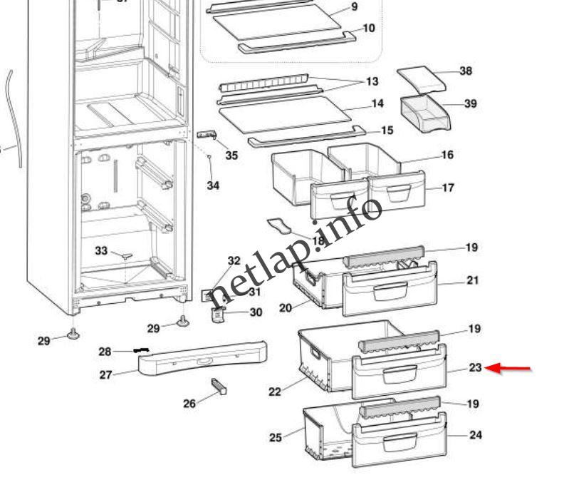 Ariston Indesit hűtőgép középső fagyasztó fiók előlap IB/BAN/BIAA/WBIAA - Image 2