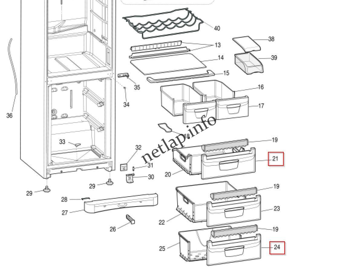 Indesit hűtőgép fagyasztó téri felső és alsó fiók előlap IB/BAN/BIAA - Image 4