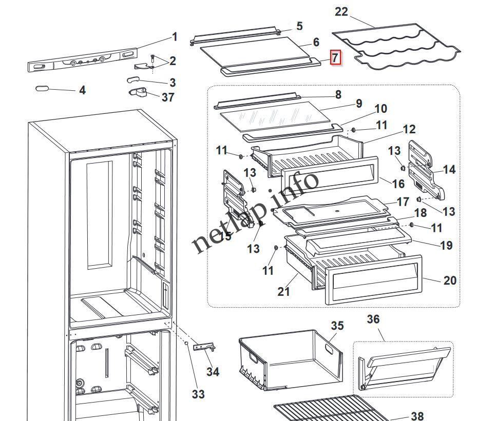Ariston Hotpoint hűtőgép első polctartó szegély BMBL/FFP/MTM/SD - Image 2