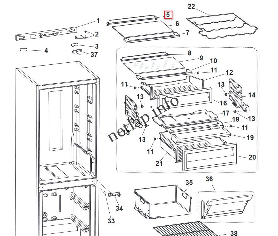 Ariston Hotpoint hűtőgép hátsó polctartó szegély BMBL/FFP/MTM/SD - Image 2