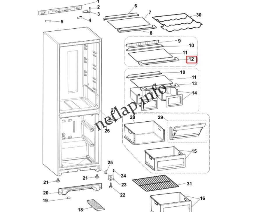 Ariston Hotpoint-Ariston hűtőgép üvegpolc első szegély BMBL/FFMBM/SBM - Image 2