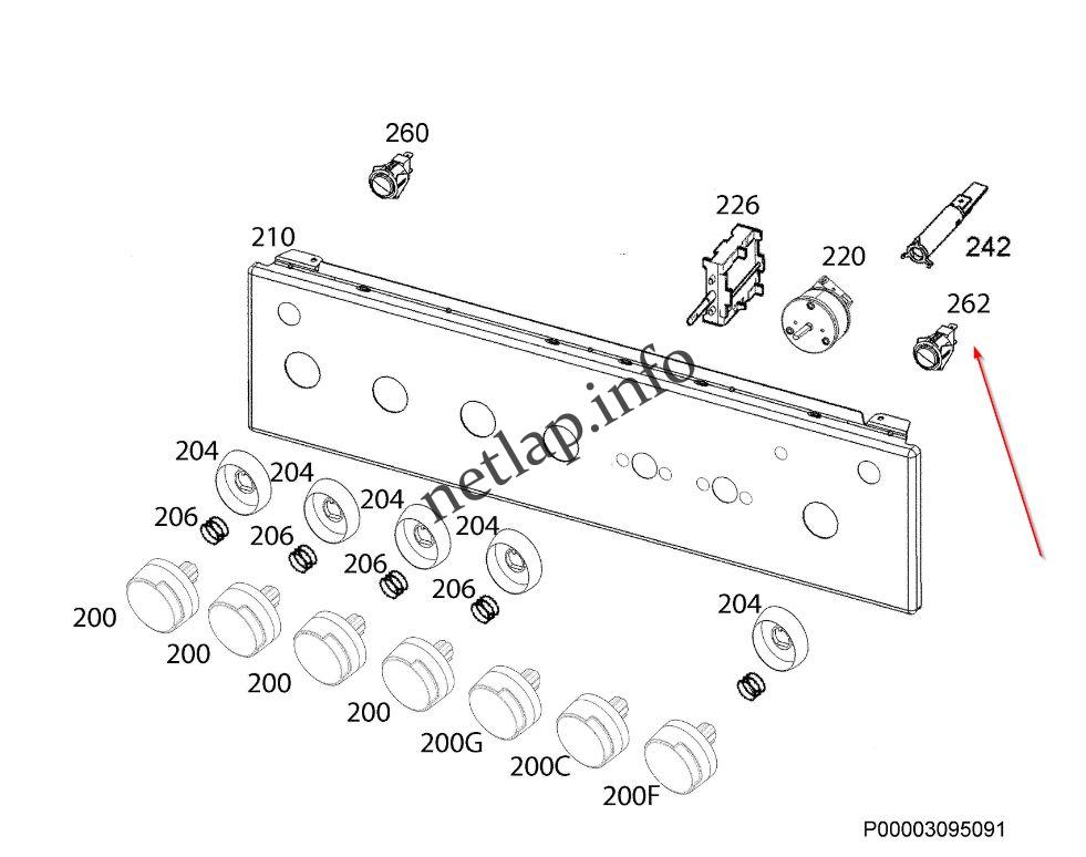 AEG Electrolux Zanussi tűzhely alsó világítás kapcsoló EKG/RKG/ZCG - Image 2