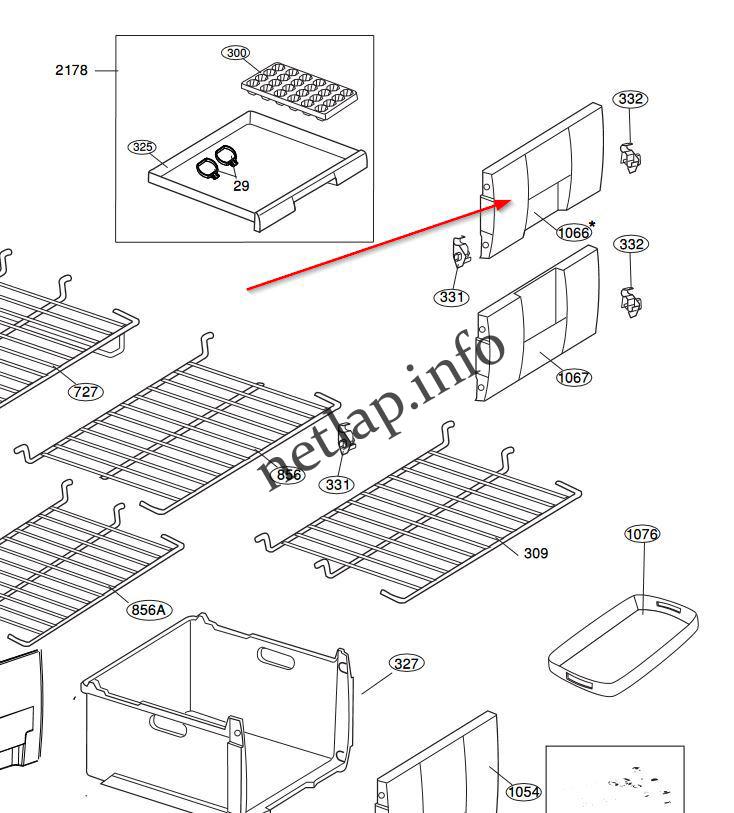 Beko hűtőgép fagyasztó lenyíló ajtó CHE/FDG/FNE/FSE - Image 4