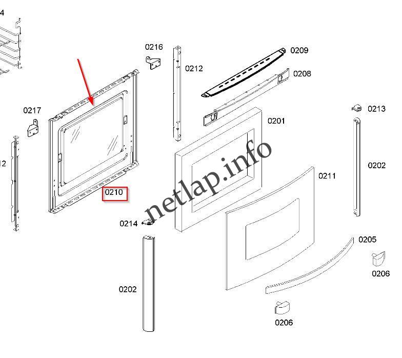 Bosch Continental tűzhely belső ajtó üveggel HEF/HSF/FEF/FSF - Image 2