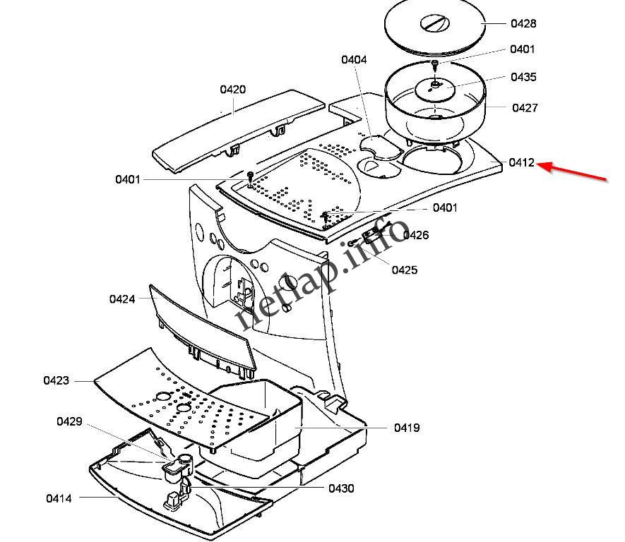 Bosch Siemens kávégép felső burkolat TCA/TK - Image 3